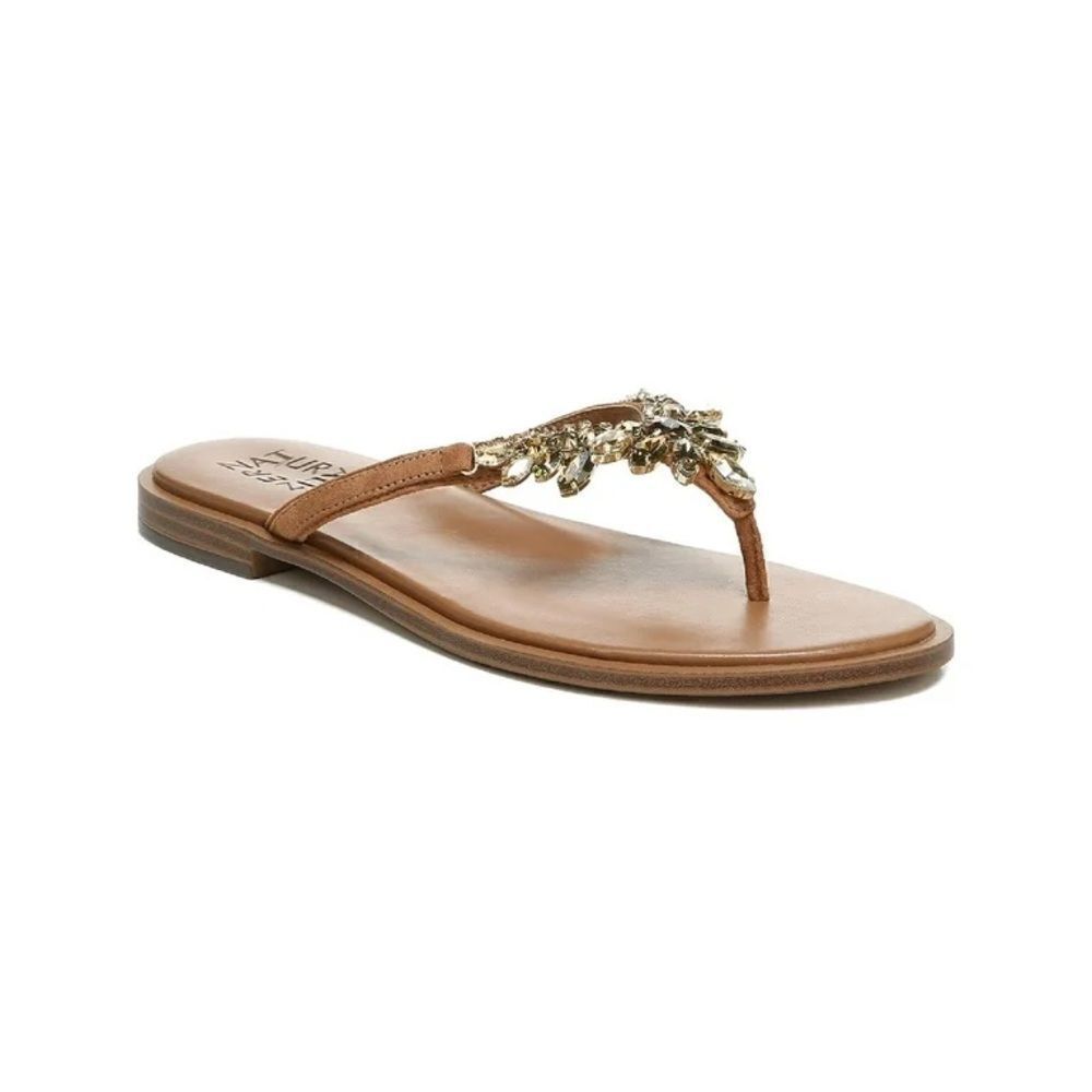 Naturalizer Womens Fallyn Faux Leather Slip On Thong Sandals